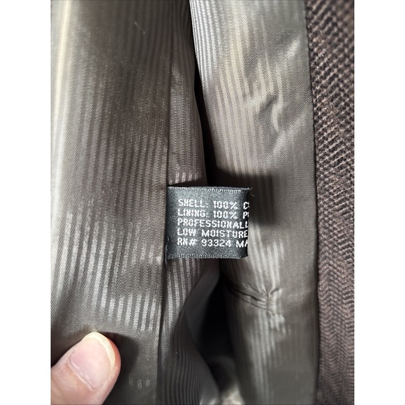 Monsieur Adolfo 46L Brown Chevron Corduroy‎ Mens Blazer Jacket Sport Coat - Picture 7 of 12